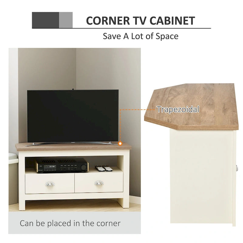 37.5" Corner TV Stand with Drawers for TVs up to 50"