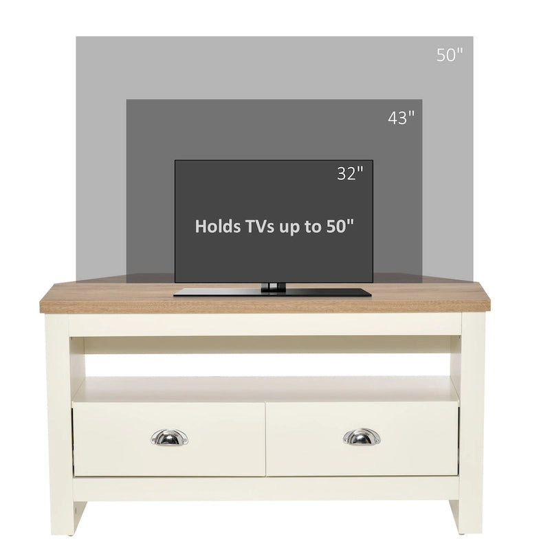 37.5" Corner TV Stand with Drawers for TVs up to 50"