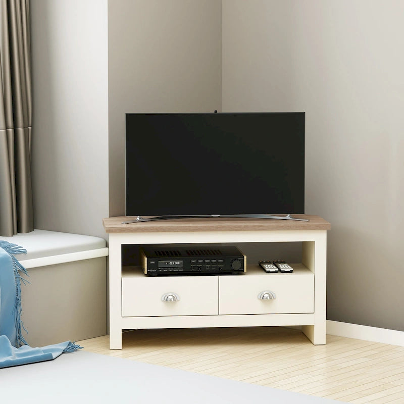 37.5" Corner TV Stand with Drawers for TVs up to 50"