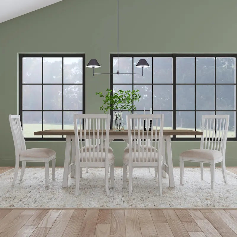 White Wood Rectangular Dining Table - 90 x 42 x 30
