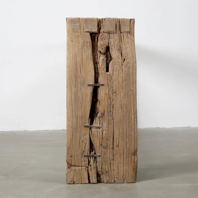 Vintage Waterfall Console Table in Weathered Natural Wood
