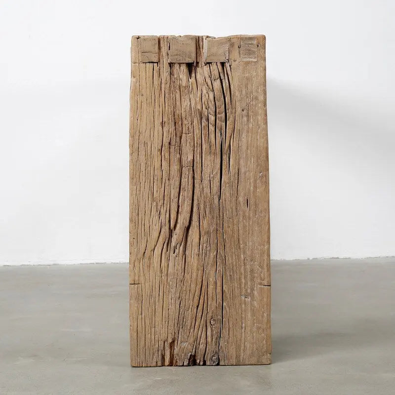 Vintage Waterfall Console Table in Weathered Natural Wood