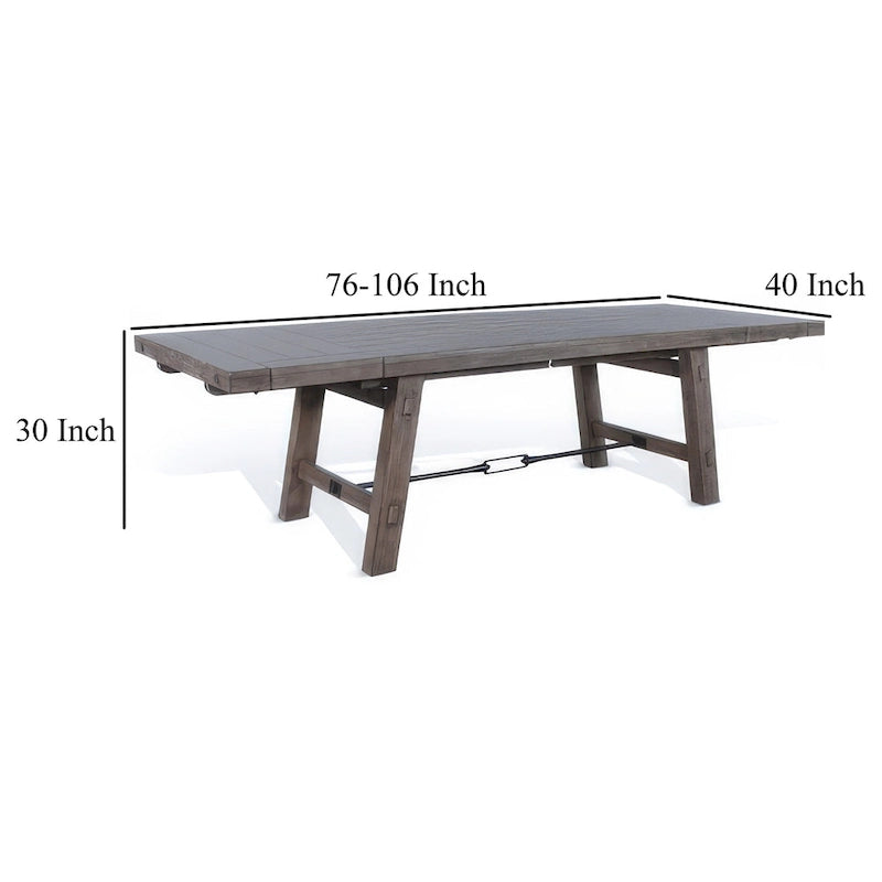 Ausziehbarer Esstisch, helles Mahagoni, 76-106 Inch