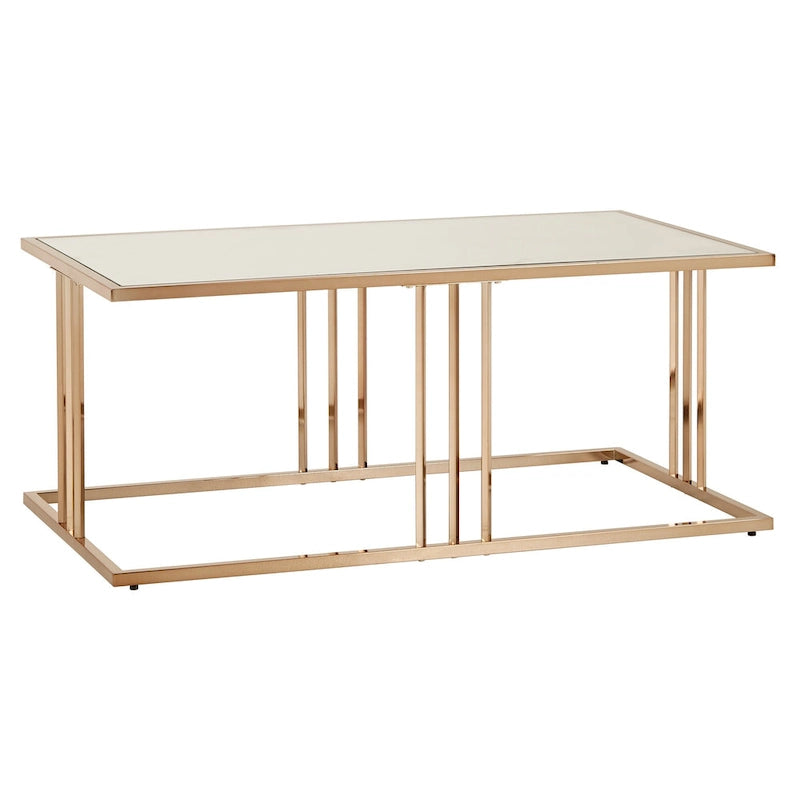 Champagne Gold Coffee Table with Mirrored Top