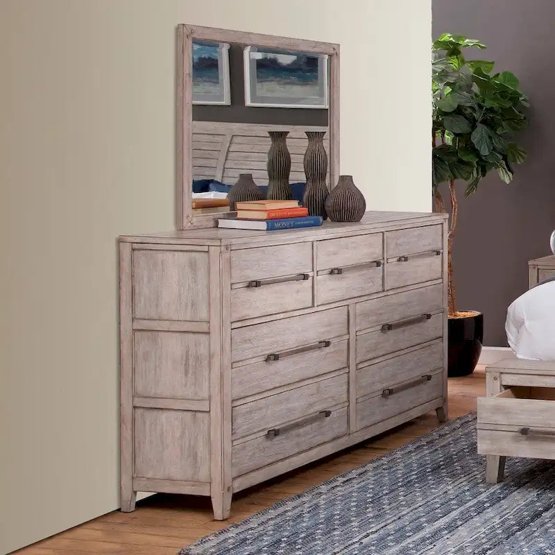 7-Drawer Dresser with Rustic Industrial Style