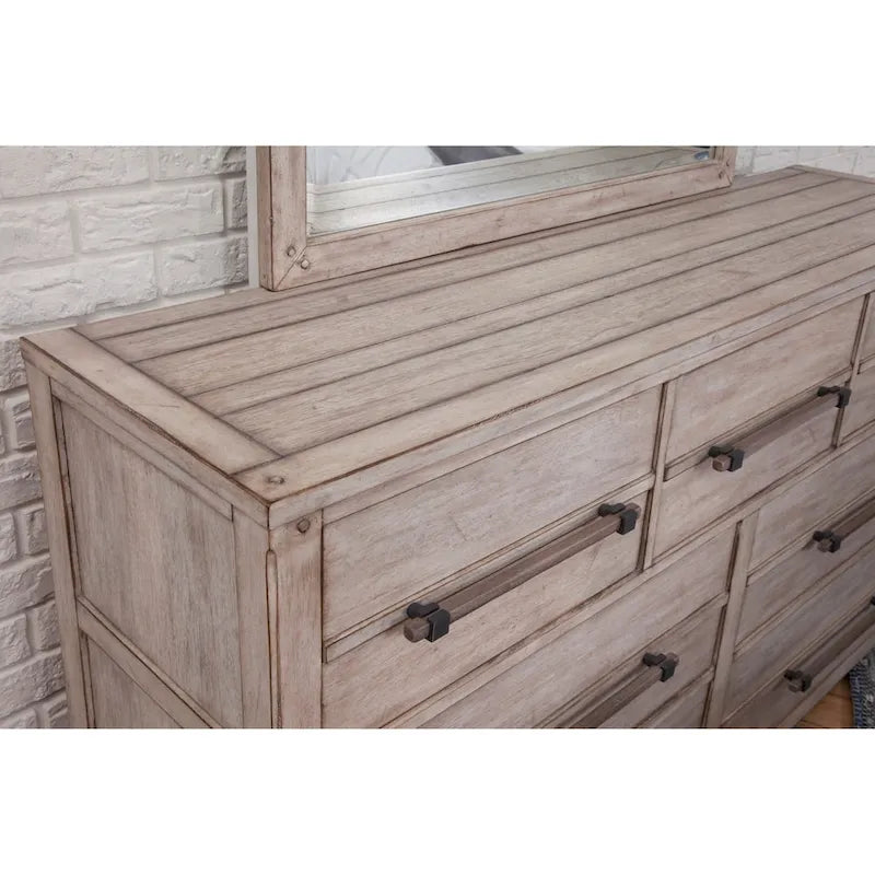 7-Drawer Dresser with Rustic Industrial Style