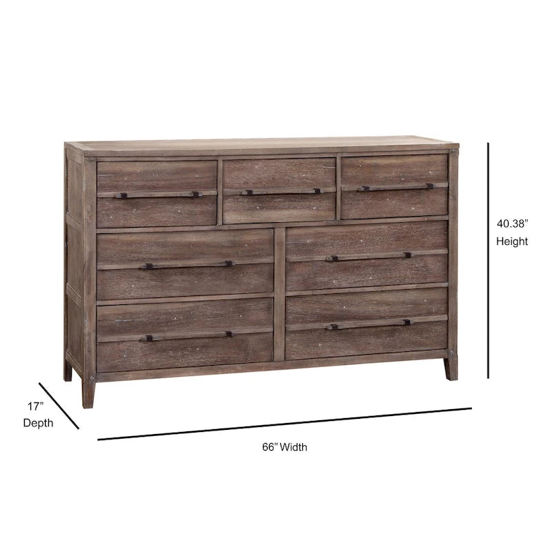 7-Drawer Dresser with Rustic Industrial Style