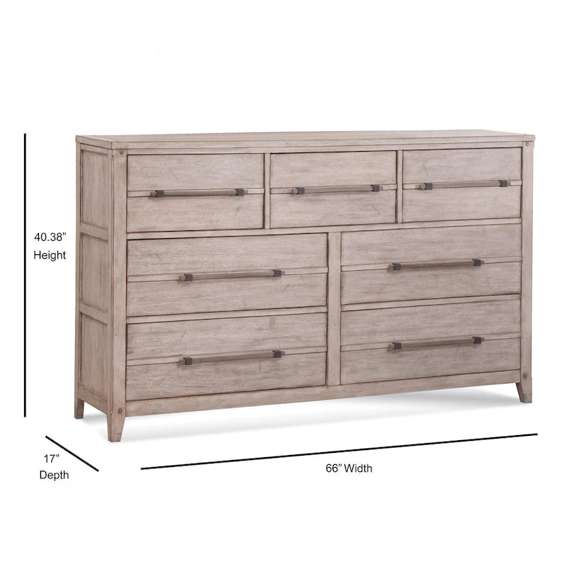 7-Drawer Dresser with Rustic Industrial Style