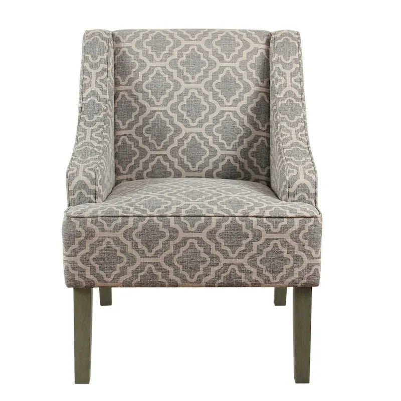 Ash Geometric Classic Swoop Arm Accent Chair