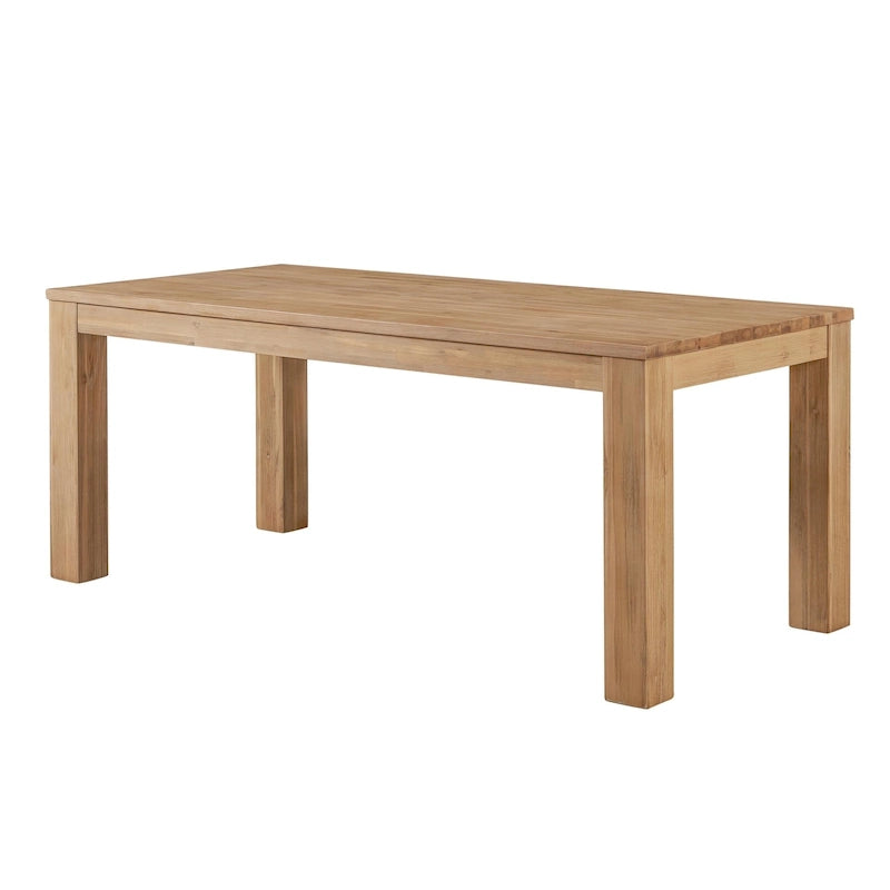 75-Inch Solid Acacia Rectangular Dining Table with Square Legs