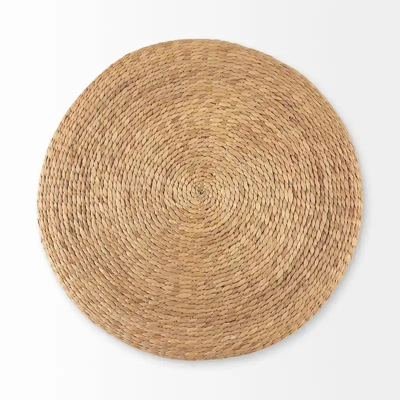 Runder Couchtisch-Pouf aus Seegras