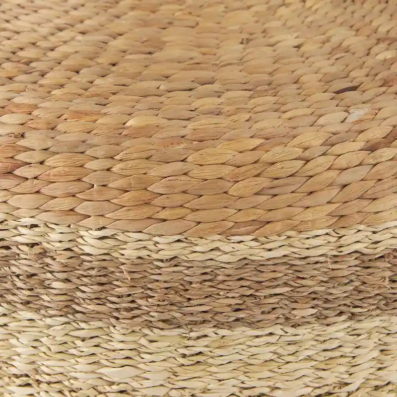 Runder Couchtisch-Pouf aus Seegras