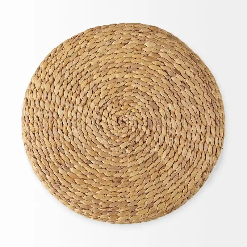 Runder Couchtisch-Pouf aus Seegras