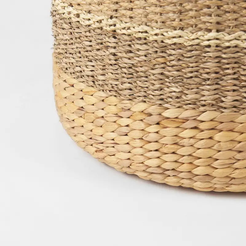 Runder Couchtisch-Pouf aus Seegras