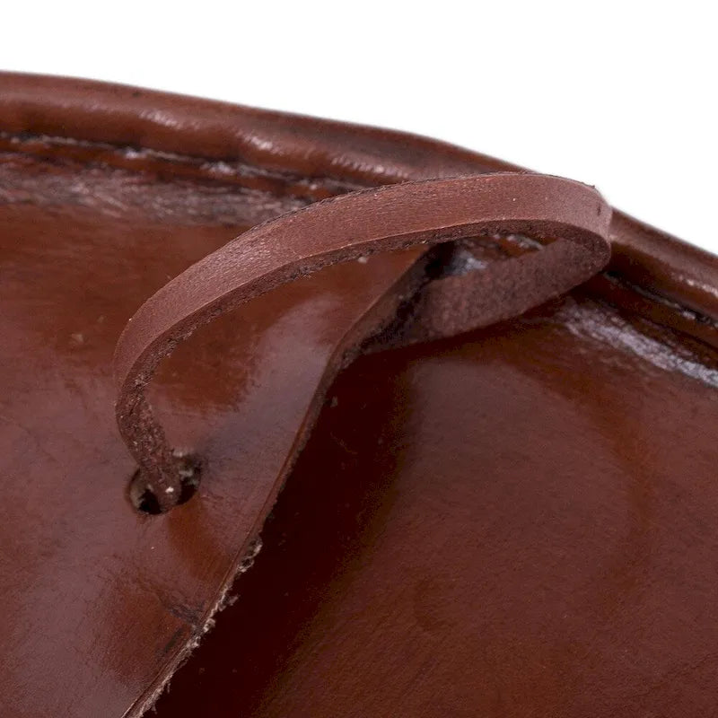 Pouf ottomano in pelle lavorata a mano - prodotto in Perù