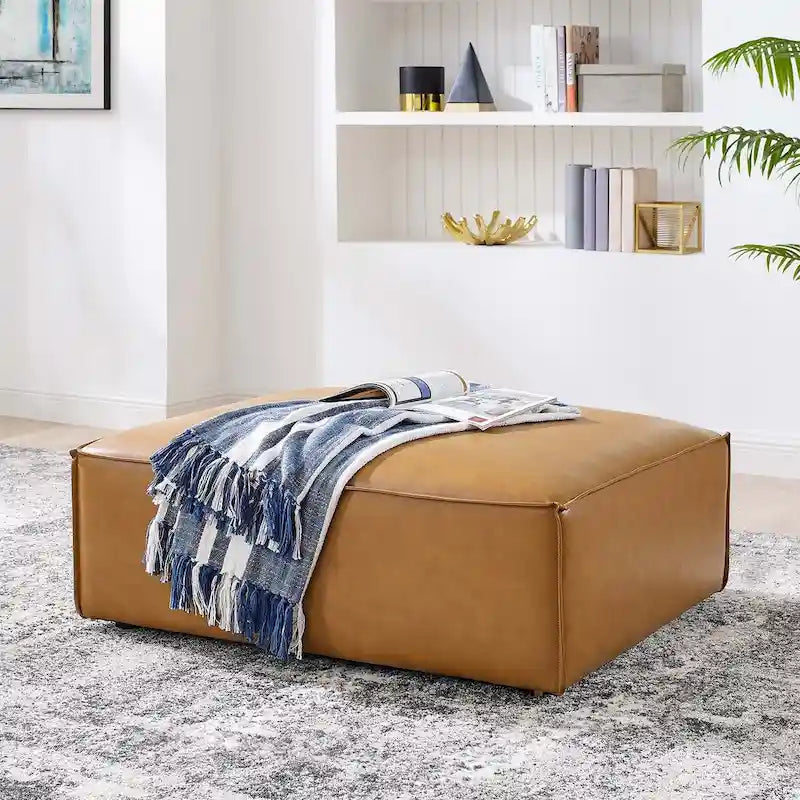 Ecksofa-Hocker aus veganem Leder