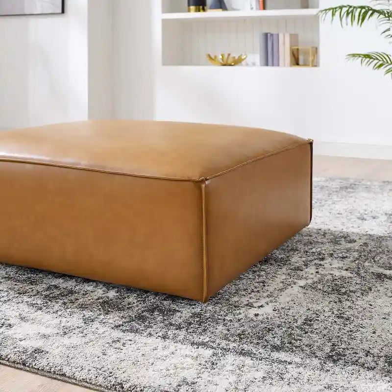 Ecksofa-Hocker aus veganem Leder