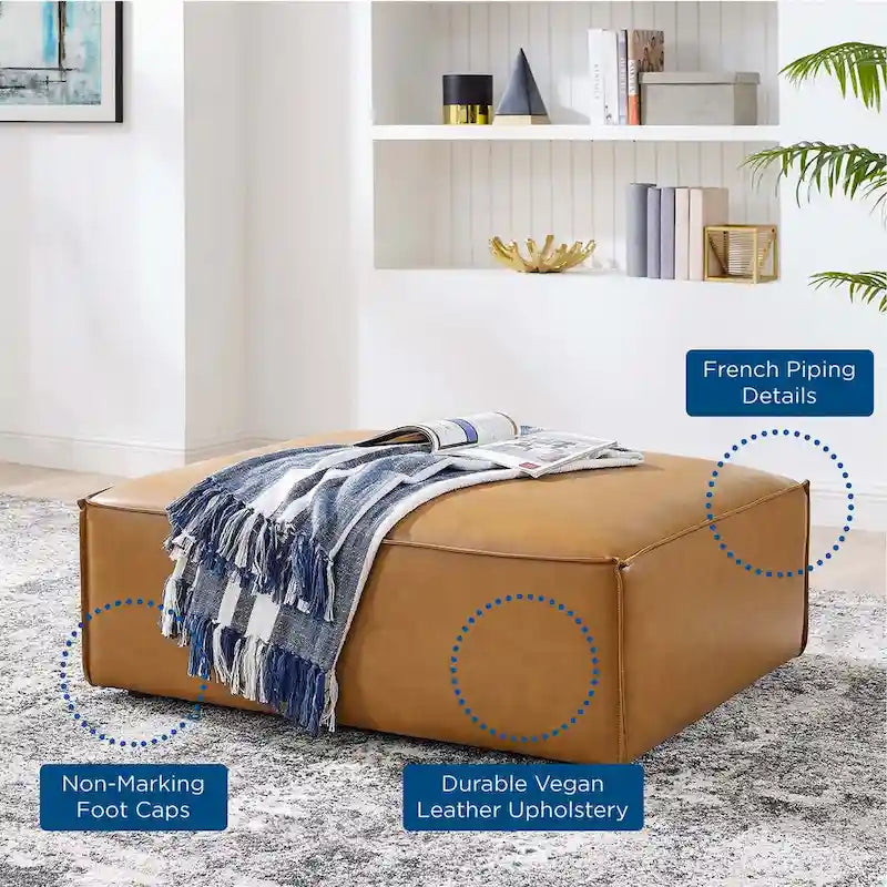 Ecksofa-Hocker aus veganem Leder