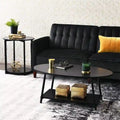 Ovaler rustikaler Couchtisch mit Ablage - 23.43D x 39.37W x 16.54H