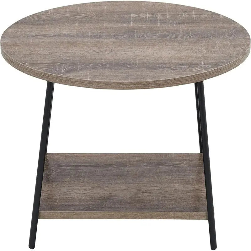 Ovaler rustikaler Couchtisch mit Ablage - 23.43D x 39.37W x 16.54H