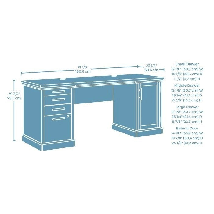 72" Büro-Anrichte mit Stauraum