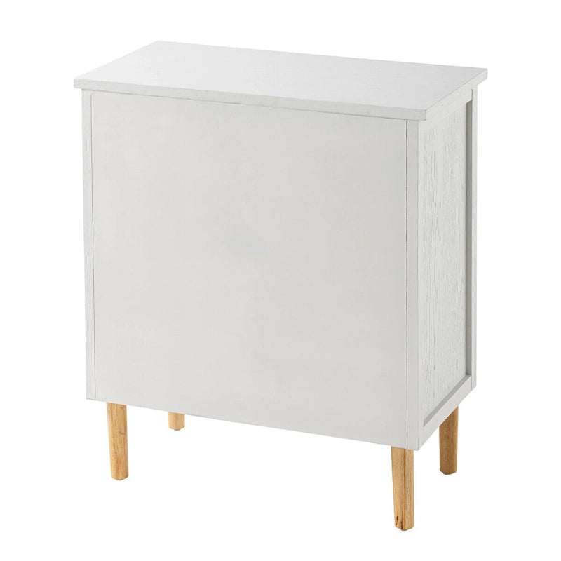 Wicker Rattan 4-Drawer Chest in White